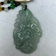 Type A Lavender Green Jadeite Dragon Pendent 47.71g 66.7 by 40.8 by 11.2mm - Huangs Jadeite and Jewelry Pte Ltd