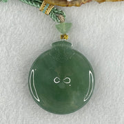 Gold Award Grand Master Type A Icy Bluesish Green Ping An Kou with Mystical Beast Jadeite Pendant 35.90g 43.8 by 8.0mm - Huangs Jadeite and Jewelry Pte Ltd