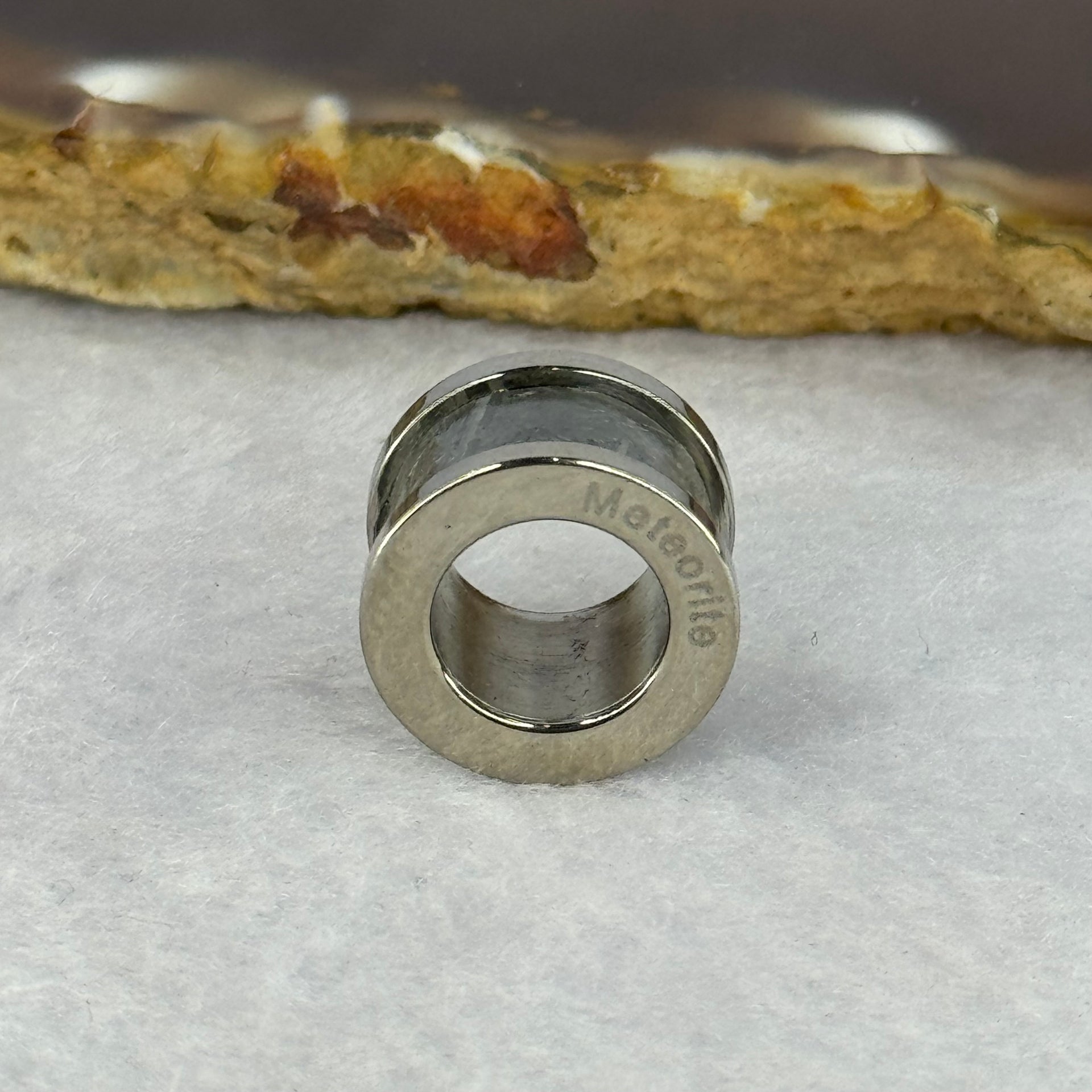 14.0mm Meteorite in Titanium Pendent / Charm (Grey Color) 3.30g 9.0 by 14.4mm - Huangs Jadeite and Jewelry Pte Ltd