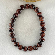 Natural Red Tiger's Eye Quartz Beads Bracelet 17.38g 15cm 8.3mm 23 Beads - Huangs Jadeite and Jewelry Pte Ltd