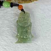 Type A Yellow Green Jadeite God of Fortune Cai Shen Ye 18.26g 39.4 by 22.6 by 12.3mm - Huangs Jadeite and Jewelry Pte Ltd