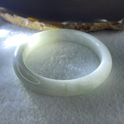 Natural Type A Faint Green Faint Lavender Jadeite Bangle 37.88g Inner Diameter 53.3mm 10.4 by 7.6mm (Very Very Slight Internal Lines) - Huangs Jadeite and Jewelry Pte Ltd