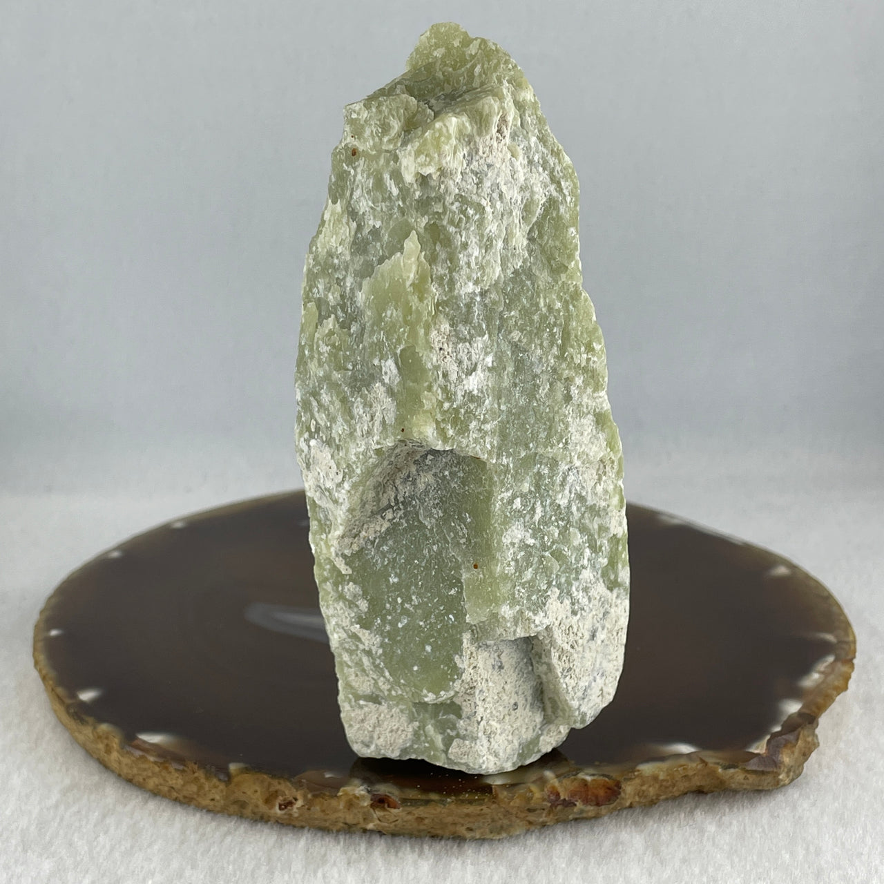 Natural Light Green Serpentine Fragment Display 302.53g 116.2 by 37.1 by 39.8mm
