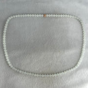 Type A White to Faint Blue Jadeite Beads Necklace 60.70g 66cm 7.1mm 98 Beads - Huangs Jadeite and Jewelry Pte Ltd