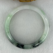 Type A Semi Icy Light Green Lavender with Moss Green Piao Hua Jadeite Bangle Internal Diameter 52.5mm 49.42g 14.0 by 7.2mm (Very Slight Internal Lines) - Huangs Jadeite and Jewelry Pte Ltd