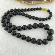 Natural Black Amber Beads Bracelet 天然大黑天翁琥珀项链 31.58g 30cm  7.1 - 14.9mm 51 Beads - Huangs Jadeite and Jewelry Pte Ltd