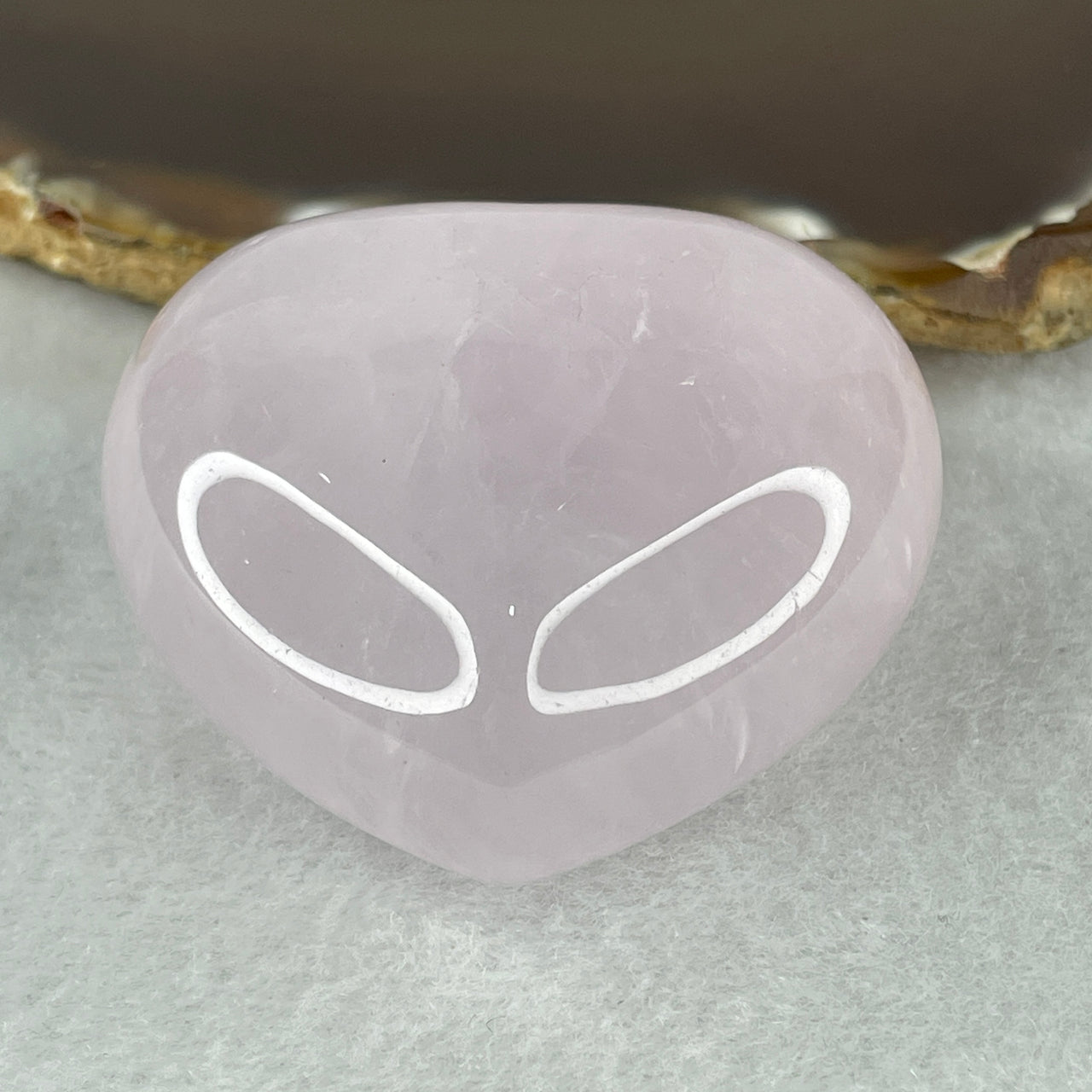 Average Grade Natural Rose Quartz Heart Shape Display 99.15g 48.8 by 50.6 by 28.0mm