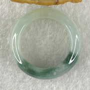 Type A Light Blueish Green and Dark Blueish Green Patches Jadeite Ring 5.06g 7.4 by 4.1mm US7.3 HK16 (Very Slight Internal Lines) - Huangs Jadeite and Jewelry Pte Ltd