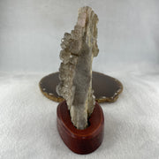 Natural Smoky Quartz Rough Irregular Shape Display in Wooden Stand 353.99g 90.7 by 60.9 by 142.8mm - Huangs Jadeite and Jewelry Pte Ltd