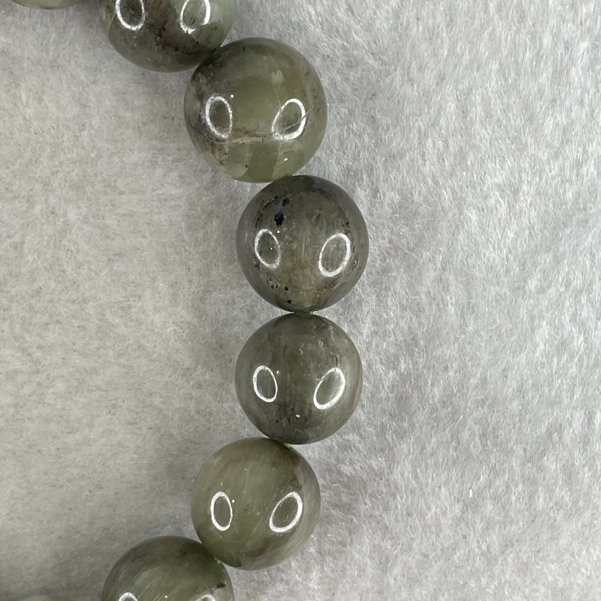 Natural Green Serpentine with Brown Beads Bracelet 53.93g 17.5cm 13.9mm 16Beads - Huangs Jadeite and Jewelry Pte Ltd
