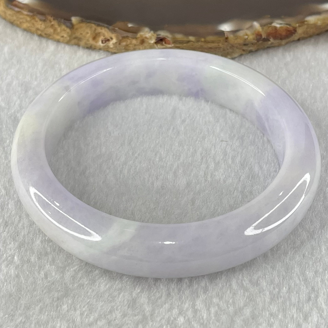 Type A Lavender white Jadeite Bangle 61.94g Internal Diameter 56.3mm 12.7 by 9.0mm (Slight Internal Lines) - Huangs Jadeite and Jewelry Pte Ltd