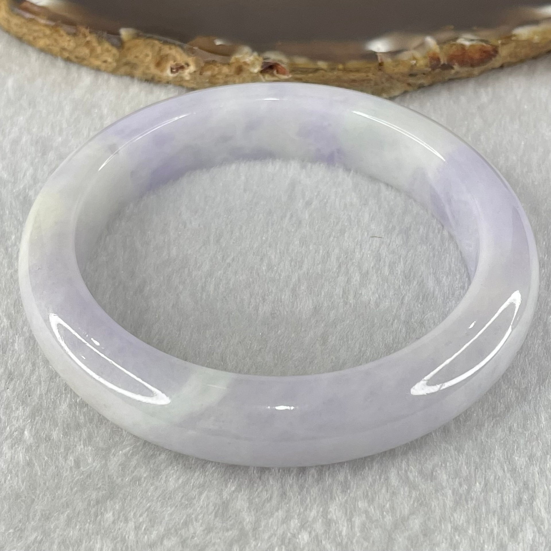 Type A Lavender white Jadeite Bangle 61.94g Internal Diameter 56.3mm 12.7 by 9.0mm (Slight Internal Lines) - Huangs Jadeite and Jewelry Pte Ltd