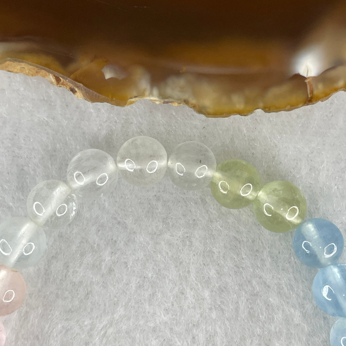Very Very High Grade Natural Morganite Beads Bracelet | 7.4mm Pastel Divine Love Amulet (13.42g | 15.5cm Wrist | 26 Beads)
