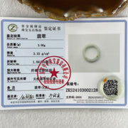 Certified Type A Light Green with Reddish Spot Jadeite Rings 3.06g 5.6 by 3.4mm US 6.8 HK 15 (Close To Perfect ) - Huangs Jadeite and Jewelry Pte Ltd