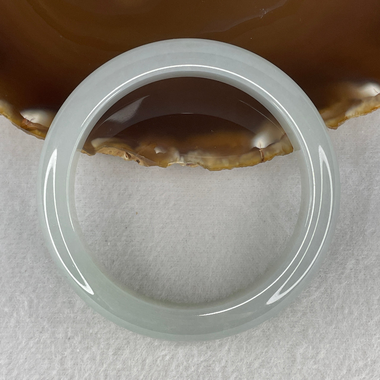 Natural Type A Jelly Sky Blue Jadeite Bangle 61.52g Internal Diameter 57.8mm 12.4 by 8.8mm (Perfect)