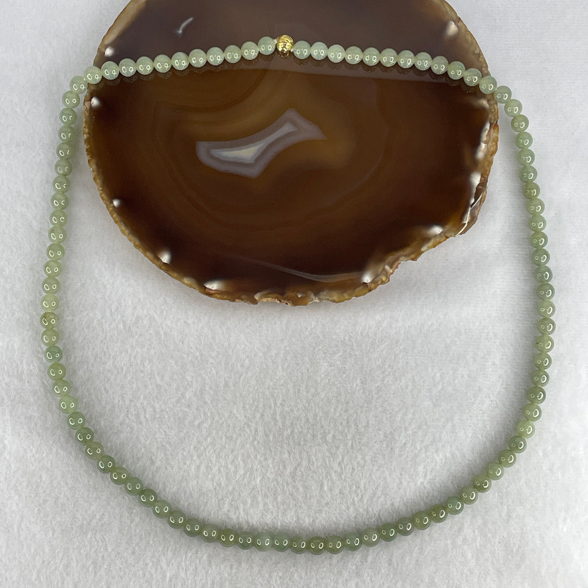 Natural Type A Green Jadeite Beads Necklace | 62cm Long Strand of 94 Beads 6.9mm (52.13g | Heart Chakra Harmony, Serenity & Abundance Shield)