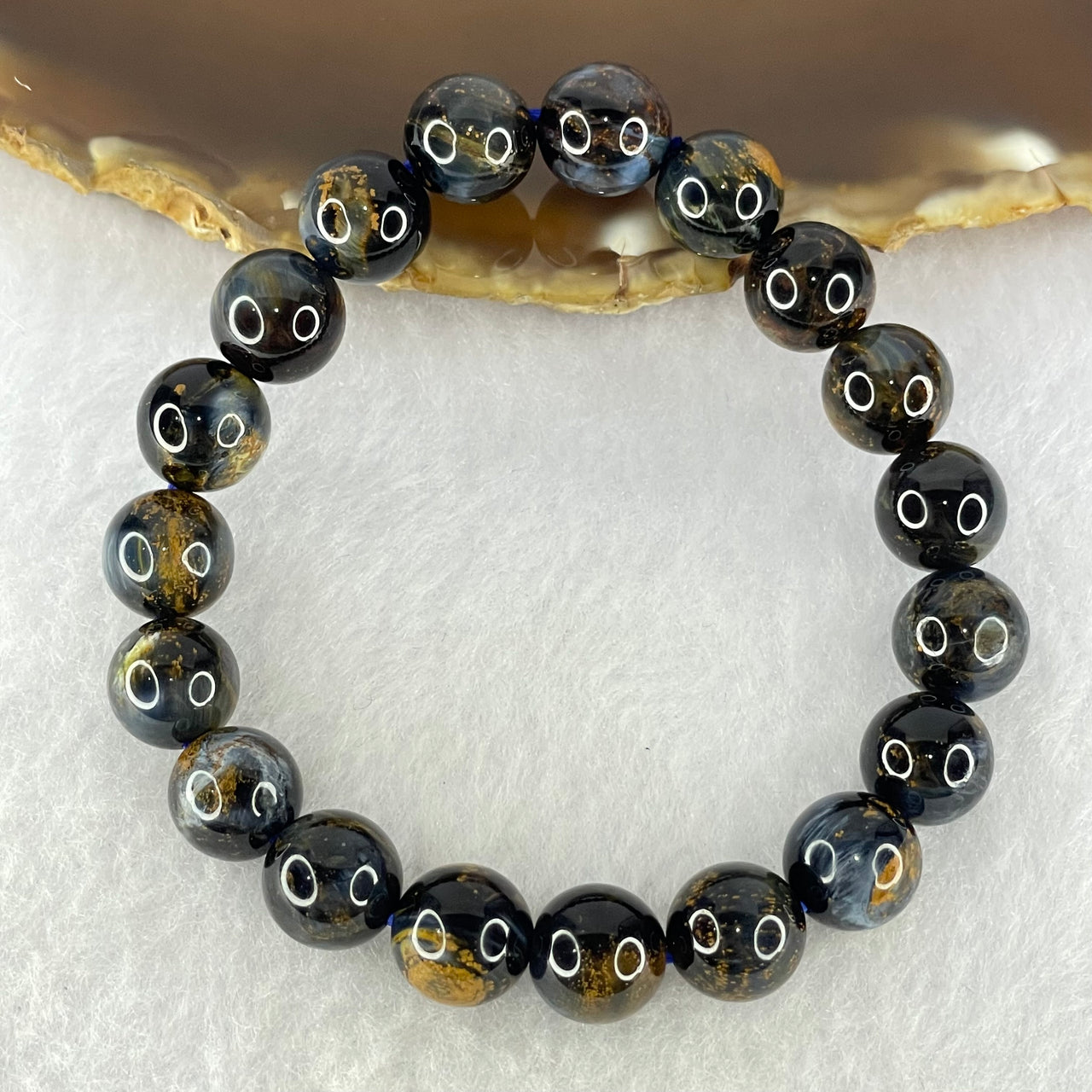 Good Grade Natural Petersite Beads Bracelet 27.55g 16cm 10.3mm 19 Beads - Huangs Jadeite and Jewelry Pte Ltd