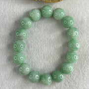 Type A Green Jadeite Beads Bracelet 60.56g 16.5cm 13.1mm 16 Beads - Huangs Jadeite and Jewelry Pte Ltd