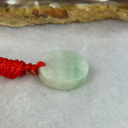 Type A Green Jadeite Round Wu Shu Pai Pendent 4.01g 16.7 by 4.6mm - Huangs Jadeite and Jewelry Pte Ltd