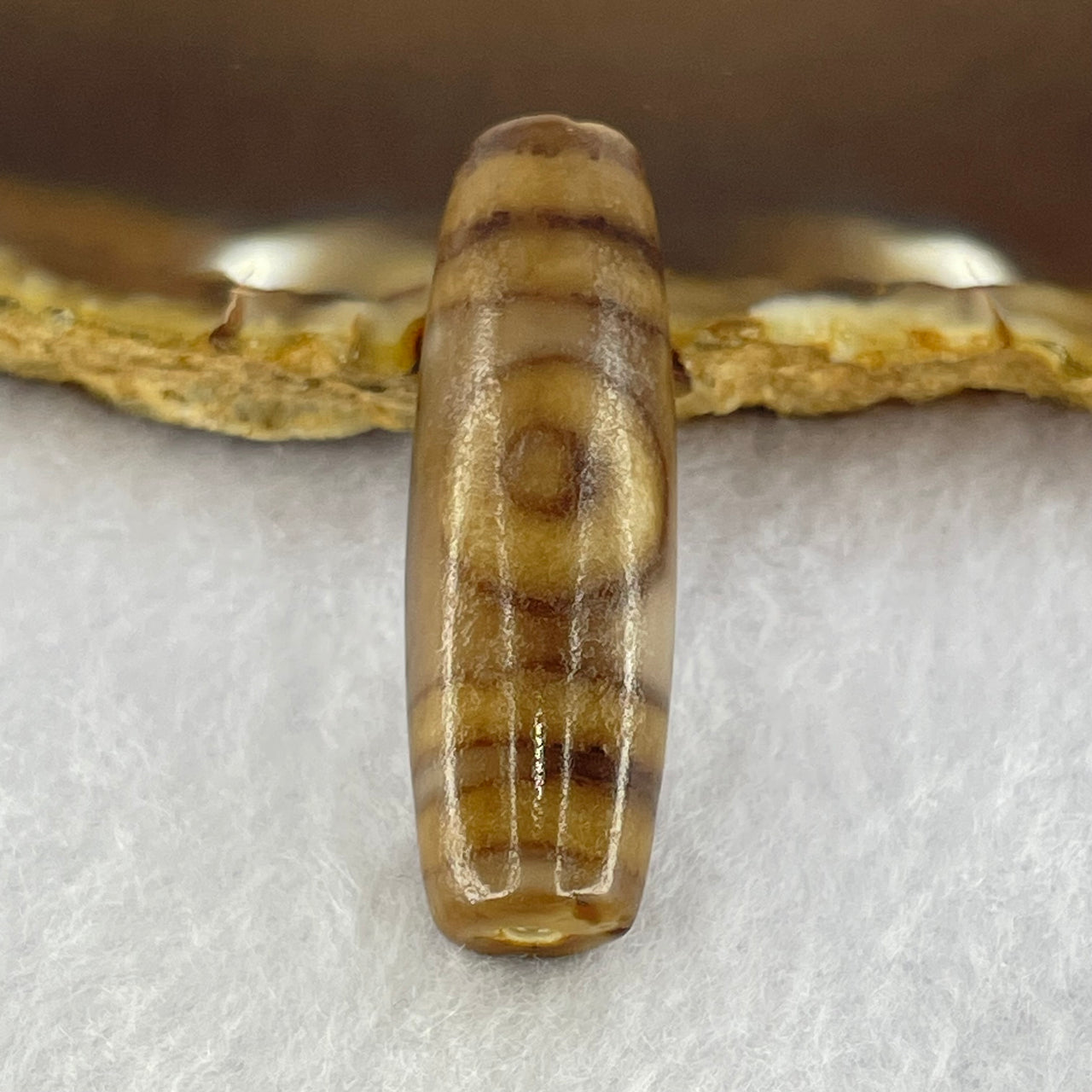 Natural Powerful Tibetan Old Oily Agate Sky Door Serenity 1 Eye Dzi Bead Heavenly Master (Tian Zhu) 一眼天诛 8.49g 38.1 by 11.7mm - Huangs Jadeite and Jewelry Pte Ltd