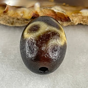 Natural Powerful Tibetan Old Oily Agate Patina Guiren Tairen Human Dzi Bead Totem Amulet Heavenly Master (Tian Zhu) 贵人天诛 6.09g 19.7 by 15.0mm - Huangs Jadeite and Jewelry Pte Ltd