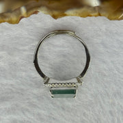 Type A Icy Blueish Green Jadeite with Crystals in S925 Sliver Ring (Adjustable Size) 2.95g 10.1 by 7.6 by 2.0mm - Huangs Jadeite and Jewelry Pte Ltd