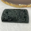 Type A Partial Translucent Black Omphasite Dragon and Baby Dragon Pendent A货墨翠笼饺子牌 42.72g 67.0 by 45.7 by 9.0 mm - Huangs Jadeite and Jewelry Pte Ltd