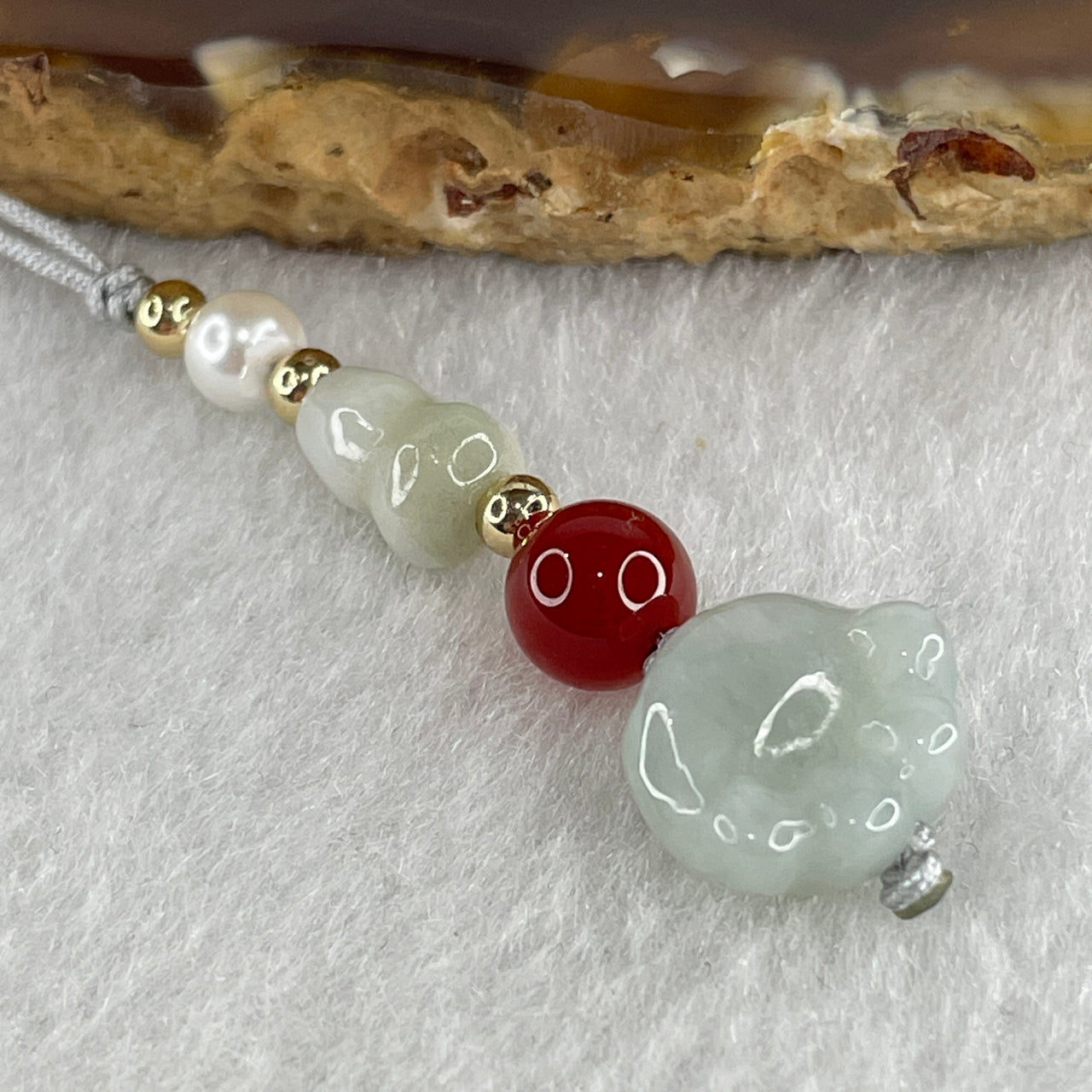 Natural Type A Green Jadeite Paw Charm 2.52g 10.2 by 11.8 by 5.6mm