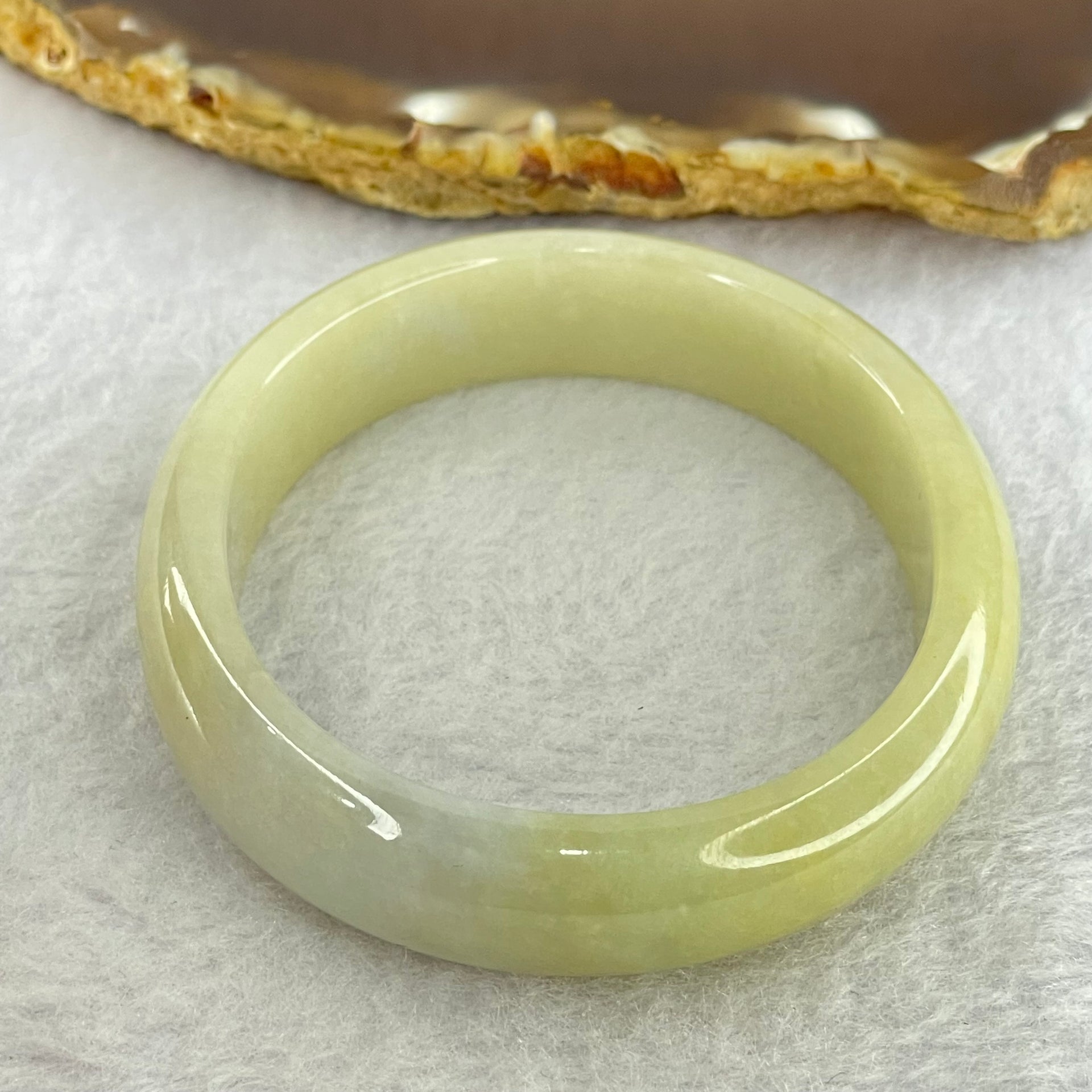 Type A Yellowish Green and Lavender Jadeite Bangle Internal Diameter 41.52g 55.1mm 12.8 by 6.8mm - Huangs Jadeite and Jewelry Pte Ltd