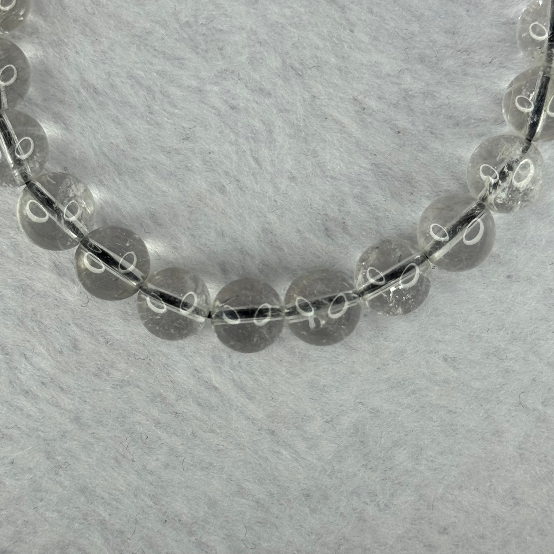 Natural Titanium Rutilated Clear Quartz 14.51g 14.5cm 8.2mm 23 Beads - Huangs Jadeite and Jewelry Pte Ltd