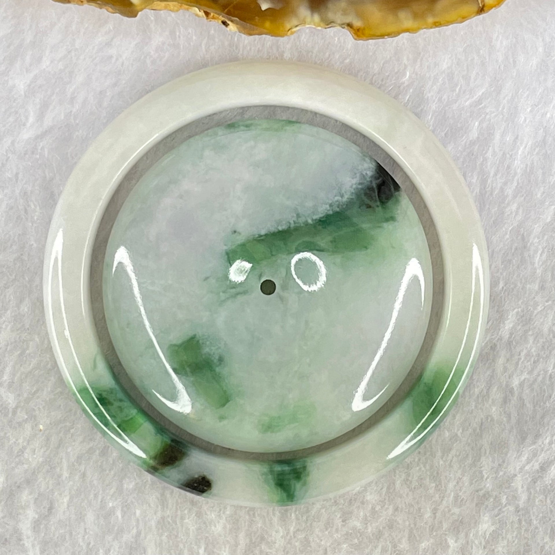 Type A Green Lavender with Green Piao Hua Baby Jadeite Bangle Inner Diameter 45.8mm and Ping An Kou Donut Set 44.52g 6.5 by 6.0mm 42.6 by 8.1mm - Huangs Jadeite and Jewelry Pte Ltd