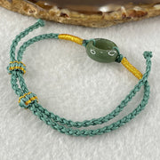 Type A Blueish Green Jadeite Ping An Kou Donut With String Bracelet 2.51g 15.0 by 6.2mm - Huangs Jadeite and Jewelry Pte Ltd