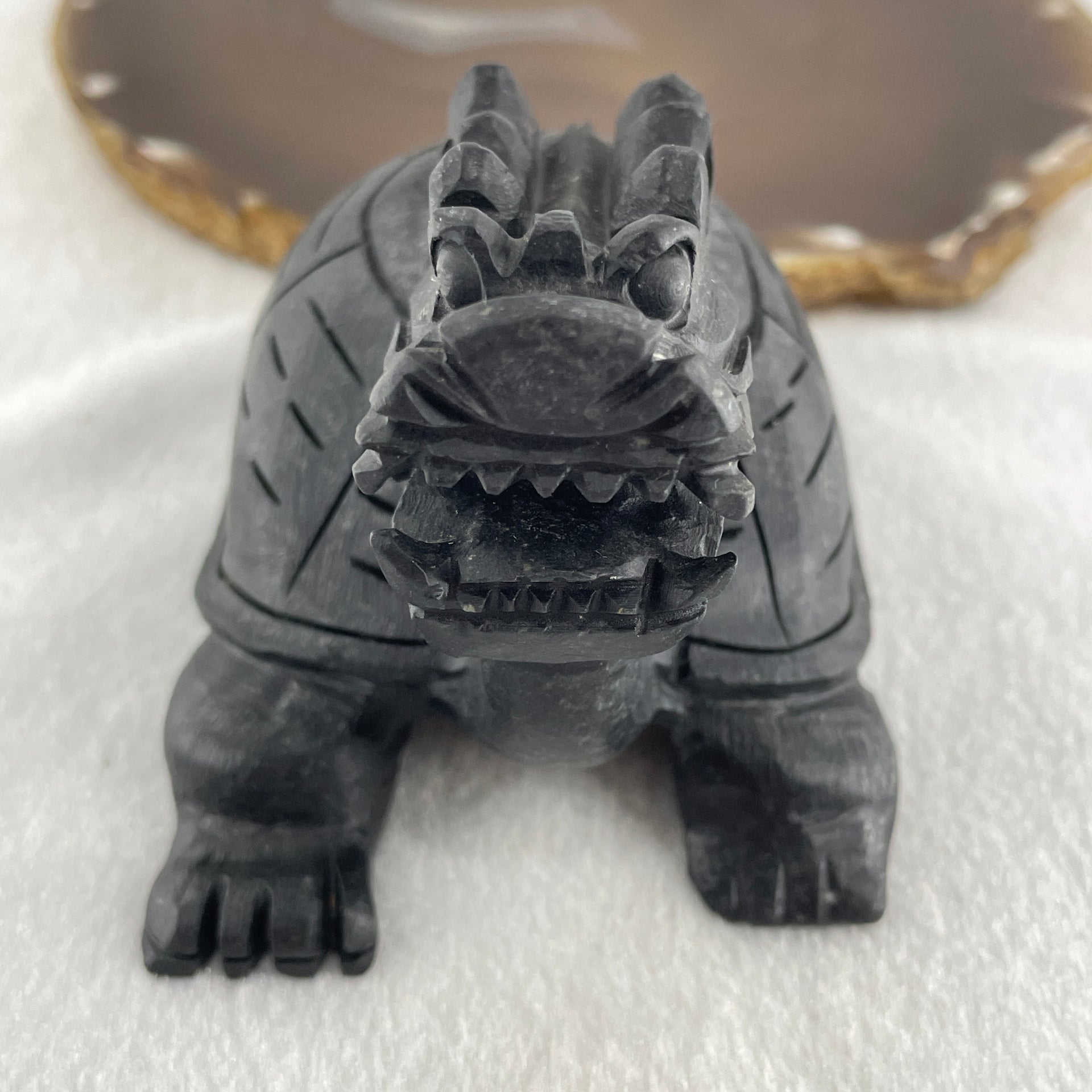 Rare Natural Tibetan Meteorite Tektite Dragon Turtle Display 392.0g 91.0 by 65.4 by 66.5mm - Huangs Jadeite and Jewelry Pte Ltd