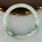 Type A Light Green with Green Piao Hua and Brown Spot Jadeite Bangle Internal Diameter 58.7mm 55.08g 12.4 by 8.5mm (Close to Perfect) - Huangs Jadeite and Jewelry Pte Ltd