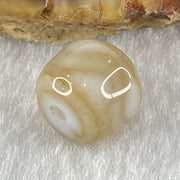 Natural Powerful Tibetan Old Oily Agate Tiger Tooth Daluo Dzi Bead Heavenly Master (Tian Zhu) 1.88g 9.7 by 11.0mm - Huangs Jadeite and Jewelry Pte Ltd