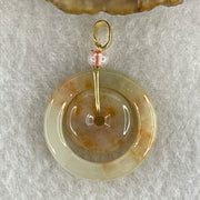 Natural Type A Brownish-Red Jadeite Double Ping An Kou Pendant | Double Peace & Endless Harmony (3.96g | Outer 22.5 x 3.8mm | Inner 13.3 x 3.6mm) - Huangs Jadeite and Jewelry Pte Ltd