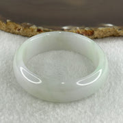 Type A Natural Light Green with Faint Lavender Jadeite Oval Bangle 39.14g Inner Diameter 53.6mm 14.0 by 6.0mm (Slight Internal Line) - Huangs Jadeite and Jewelry Pte Ltd