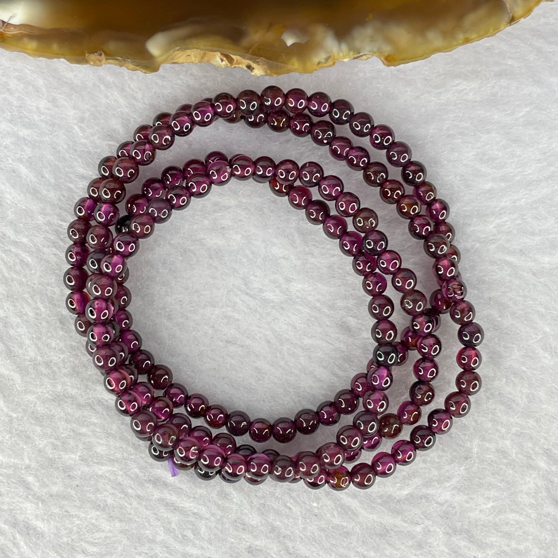 Natural Red Garnet Beads Necklace 12.12g 3.3mm 174 Beads - Huangs Jadeite and Jewelry Pte Ltd