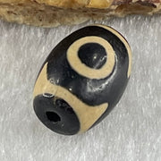 Natural Powerful Tibetan Old Oily Agate 3 Eyes Dzi Bead Heavenly Master (Tian Zhu) 三眼天诛 1.96g 13.8 by 10.0mm - Huangs Jadeite and Jewelry Pte Ltd