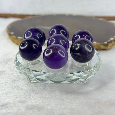 Natural Amethyst 7 Sphere Ball Set 203.03g 77.4 by 40.1 by 19.9mm 7 Sphere Balls - Huangs Jadeite and Jewelry Pte Ltd