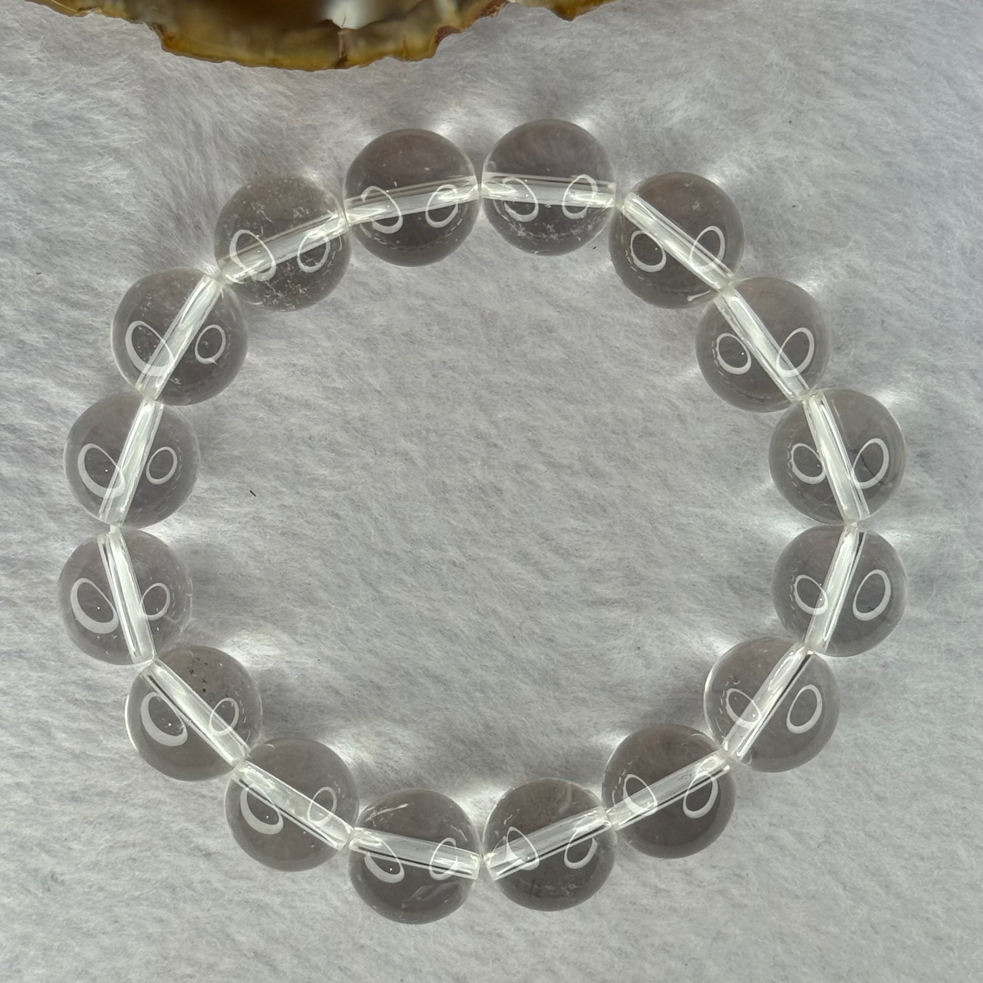 Natural Clear Quartz Beads Bracelet 天然白水晶手链 46.15g 17.5cm 12.9mm 16 Beads - Huangs Jadeite and Jewelry Pte Ltd