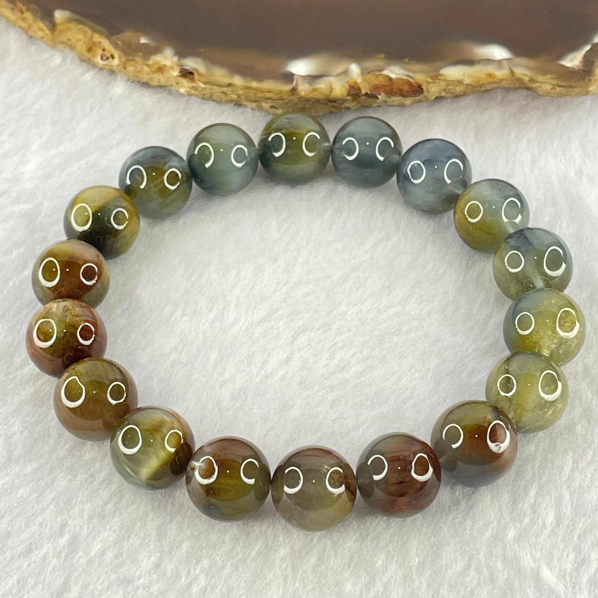 Good Grade Natural Blue Rutilated Quartz Bracelet 40.11g 18cm 12.0mm 18 Beads - Huangs Jadeite and Jewelry Pte Ltd