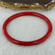 Natural Red Cinnabar Bangle 16.50g Internal Diameter 56.4mm 5.3 by 5.6mm - Huangs Jadeite and Jewelry Pte Ltd