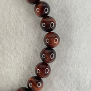 Natural Red Tiger's Eye Quartz Beads Bracelet 18.23g 15.5cm 8.4mm 23 Beads - Huangs Jadeite and Jewelry Pte Ltd