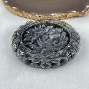 Type A Wuji Grey with Brown Jadeite Bird with Prosperity Flowers and Ruyi Bangle Inner Diameter 58.4mm 14.1 by 13.5mm and Pendant 56.5 by 14.4mm Total Weight 192.46g - Huangs Jadeite and Jewelry Pte Ltd