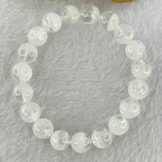 Natural White Phantom Quartz Beads Bracelet 31.98g 17cm 10.8mm 19 Beads - Huangs Jadeite and Jewelry Pte Ltd