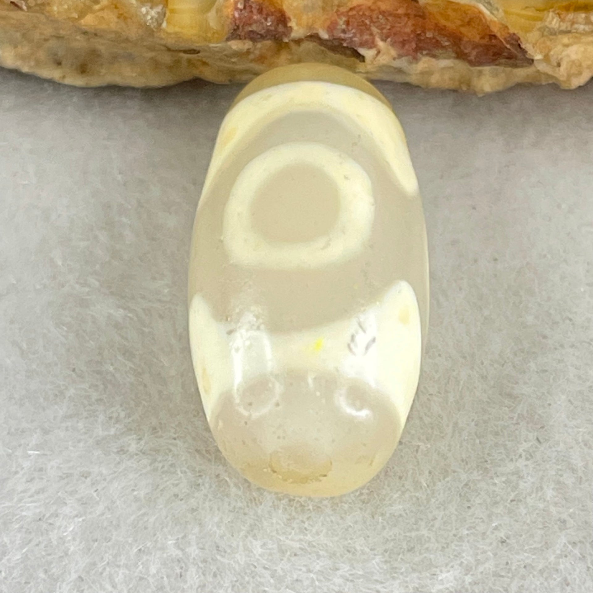 Natural Powerful Tibetan Old Oily Agate 3 Eyes Dzi Bead Heavenly Master (Tian Zhu) 三眼天诛 2.82g 19.6 by 10.1mm - Huangs Jadeite and Jewelry Pte Ltd