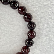 Natural Dark Red Blood Amber Beads Bracelet 天然血珀手链 8.12g 17cm 8.7mm 23 Beads - Huangs Jadeite and Jewelry Pte Ltd