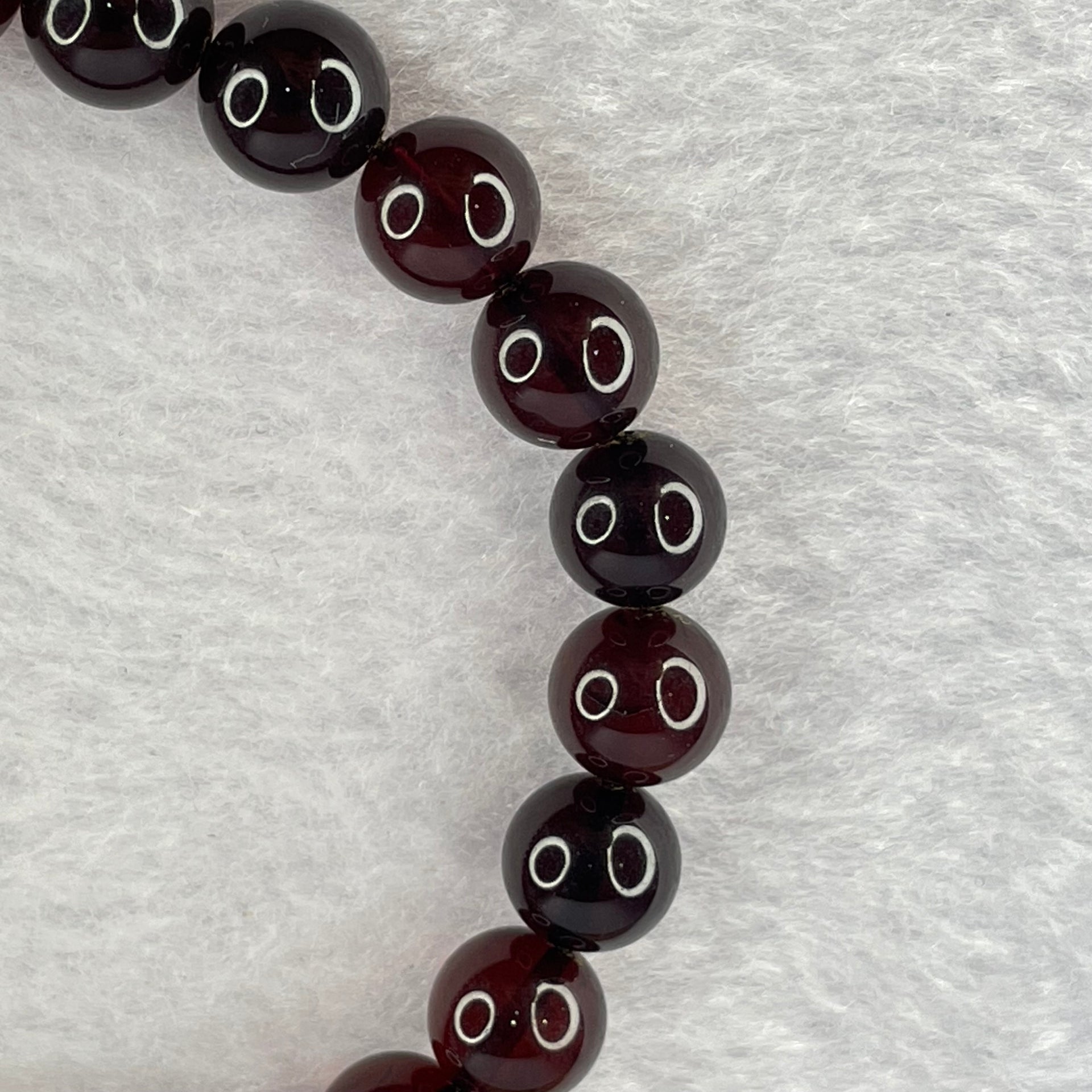 Natural Dark Red Blood Amber Beads Bracelet 天然血珀手链 8.12g 17cm 8.7mm 23 Beads - Huangs Jadeite and Jewelry Pte Ltd