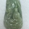 Type A Dark Green Lavender Jadeite Buddha with Flower Pendent 34.59g 51.1 by 27.3 by 13.2mm - Huangs Jadeite and Jewelry Pte Ltd